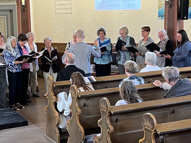 Chordamen beim Singen